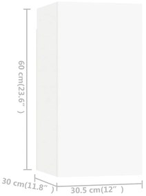 vidaXL Έπιπλα Τηλεόρασης Σετ 8 Τεμαχίων Λευκό από Επεξ. Ξύλο