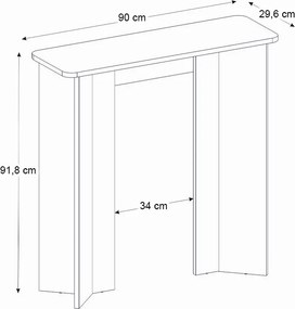 Κονσόλα Mara Megapap χρώμα travertine 90x29,6x91,8εκ.