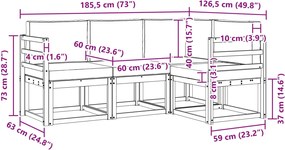 vidaXL Σειρά Καναπέ Εξωτερικού με μαξιλάρι 4 pcs Λευκό και Μπεζ