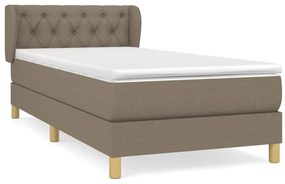 vidaXL Κρεβάτι Boxspring με Στρώμα Taupe 80x200 εκ. Υφασμάτινο