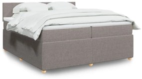 vidaXL Κρεβάτι Boxspring με Στρώμα Taupe 200x200 εκ. Υφασμάτινο