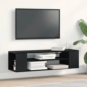 vidaXL Τοίχος Ντουλάπα Τηλεόρασης Μαύρη Βελανιδιά 100x30x26,5 εκ Επεξεργασμένο Ξύλο