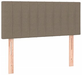 vidaXL Κρεβάτι Boxspring με Στρώμα &amp; LED Taupe 90x190 εκ. Υφασμάτινο