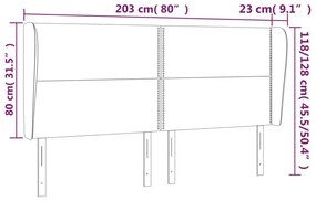 Κεφαλάρι με Πτερύγια Κρεμ 203x23x118/128 εκ. Υφασμάτινο 3117843