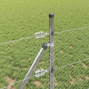 vidaXL Έξιγωνο φράχτη σταθερού εδάφους 10 x 0,5 m Ασημί Δίχτυ