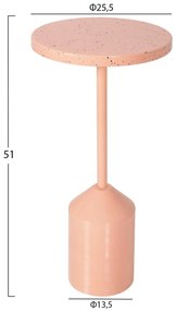 ΒΟΗΘΗΤΙΚΟ ΤΡΑΠΕΖΑΚΙ BOMBAY HM4251.08 ΜΕΤΑΛΛΟ ΣΕ ΣΟΜΟΝ ΜΕ ΠΟΥΑ ΕΠΙΦΑΝΕΙΑ Φ25,5x51Υεκ