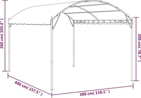 vidaXL Κιόσκι Taupe 4 x 3 x 2,6 μ. 180 γρ/μ²