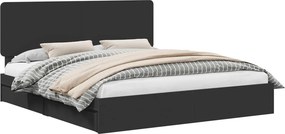 vidaXL Κρεβάτι Αποθήκης Μαύρο 200 x 200 cm Επεξεργασμένο Ξύλο