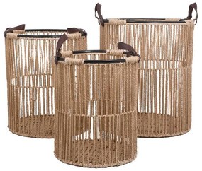 Σετ 3 τεμ Καλάθια FL2428 Fylliana Μπεζ 40x45 εκ. 40x40x45 εκ.