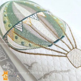 Κουβέρτα Πικέ Αγκαλιάς Hot Air Balloon - Green 108109005