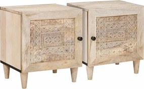 vidaXL Κομοδίνο 2 pcs Λευκό 80 x 50 x 40 cm Επεξεργασμένο Ξύλο