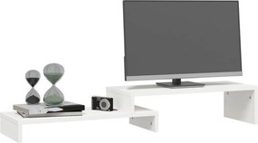 vidaXL Βάση Οθόνης Λευκή (52-101)x22x14 εκ. από Μασίφ Ξύλο Πεύκου