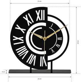 Διακοσμητικό Ρολόι Μαύρο RUOTA 25x1,5x23