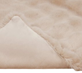 vidaXL Ψεύτικη κουβέρτα από κουνέλι Μπεζ 130 x 150 cm Πολυεστέρας