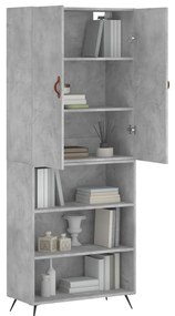 vidaXL Ντουλάπι Γκρι Σκυροδέματος 69,5x34x180 εκ. Επεξεργασμένο Ξύλο