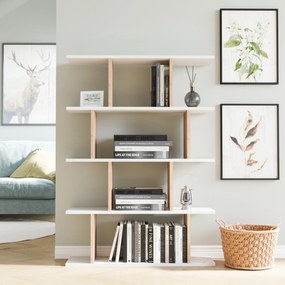 Βιβλιοθήκη Λευκό / Δρυς EDOPROL 90x25x127.4