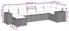 vidaXL Σετ Καναπέ Κήπου 8 τεμ. Μικτό Μπεζ Συνθετικό Ρατάν με Μαξιλάρια
