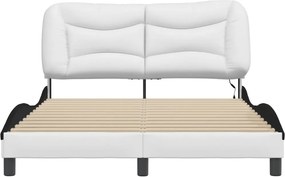 vidaXL Πλαίσιο κρεβατιού με LED χωρίς στρώμα Hvar Λευκό/Μαύρο 120x200εκ.