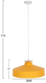 ΦΩΤΙΣΤΙΚΟ ΟΡΟΦΗΣ ΚΡΕΜΑΣΤΟ HM4159.04 ΚΙΤΡΙΝΟ ΜΕΤΑΛΛΙΚΟ ΚΑΠΕΛΟ Φ40x116Υεκ