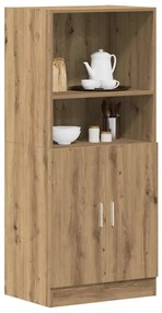 Ντουλάπι Κουζίνας Αρτισιανή Δρυς 57x41,5x131,5 εκ. Επεξεργ.Ξύλο - Καφέ
