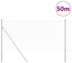 vidaXL Στύλος Περιφράξεων Ασημί 50 x 1,4 μ (τρέχοντας πλέγμα 13 mm)