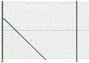 vidaXL Συρματόπλεγμα Περίφραξης Πράσινο 1,4x10 μ. με Βάσεις Φλάντζα