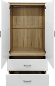 Ντουλάπα πεντάφυλλη Athos pakoworld sonoma-λευκό 170x42x180εκ