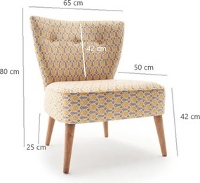 Πολυθρόνα Πολύχρωμο VIOLA PAPATYA 65x65x80