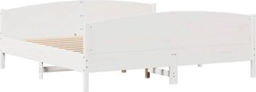 vidaXL Σκελετός Κρεβ. Χωρίς Στρώμα Λευκό 180x200 εκ Μασίφ Πεύκο