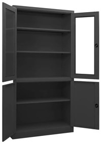 vidaXL Ντουλάπα Γραφείου Ανθρακί 90 x 40 x 180 εκ. Ατσάλινη