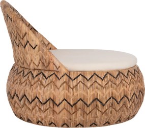 ΠΟΛΥΘΡΟΝΑ ΣΤΡΟΓΓΥΛΗ LADLON HM5992 RATTAN ΦΥΣΙΚΟ-ΕΚΡΟΥ ΜΑΞΙΛΑΡΙ 97x97x76Υεκ.