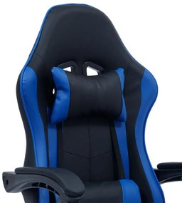 Καρέκλα γραφείου gaming William PU μαύρο-μπλε 60x59x108 εκ.