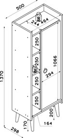 Ντουλάπι Δρυς / Λευκό FLARI 50x30x140