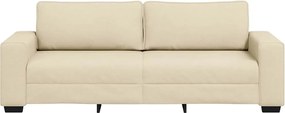 vidaXL Τριθέσιος Καναπές Μπεζ 220x77x82 εκ. Ύφασμα