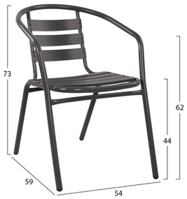 Σετ Κήπου Τραπεζαρία HM10469 3 τεμ Γκρί με Τραπέζι Figo 70x70x72 εκ. &amp; 2 Καρέκλες Laura