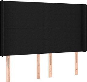 vidaXL Κρεβάτι Boxspring με Στρώμα &amp; LED Μαύρο 140x200 εκ. Υφασμάτινο