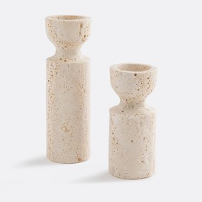 Σετ 2 κηροπήγια από τραβερτίνη, Rumia