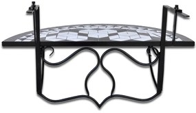 Τραπέζι Μπαλκονιού Κρεμαστό «Μωσαϊκό» Μαύρο και Λευκό - Πολύχρωμο