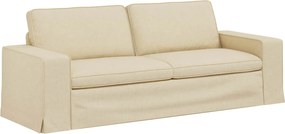 vidaXL Καναπές 180cm 2 pcs Κρεμ Μέταλλο