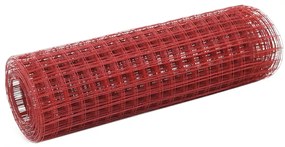 vidaXL Συρματόπλεγμα Κόκκινο 10x0,5 μ. Ατσάλι με Επικάλυψη PVC