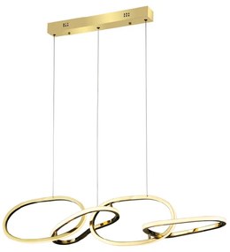 Φωτιστικό Οροφής Πολύφωτο LED 3 CCT Aca Ring HM88LEDP4GDCCT Gold/White