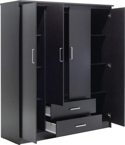 Ντουλάπα ρούχων τετράφυλλη OLYMPUS pakoworld χρώμα wenge 159x57x183εκ