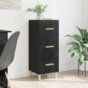 vidaXL Πλαϊνό γραφείο Μαύρη δρυς 34,5 x 34 x 90 εκ. Επεξεργασμένο Ξύλο