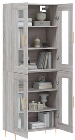 vidaXL Ντουλάπι Γκρι Sonoma 69,5 x 34 x 180 εκ. Επεξεργασμένο Ξύλο