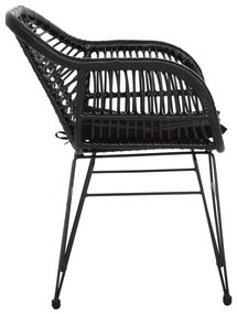 Καρέκλα Πολυθρόνα ALLEGRA C5450.32 Μεταλλική με Μαύρο Wicker &amp; Μαξιλάρι 58x59x82Υεκ. 58x59x82 εκ.