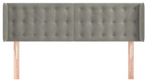 vidaXL Κεφαλάρι με Πτερύγια Ανοιχτό Γκρι 147x16x78/88 εκ. Βελούδινο