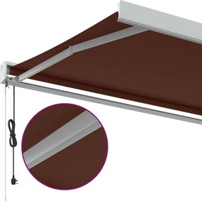 vidaXL Τέντα Πτυσσόμενη Αυτόματη Καφέ 350x250 εκ.