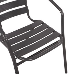 Σετ Κήπου Τραπεζαρία HM10469 3 τεμ Γκρί με Τραπέζι Figo 70x70x72 εκ. &amp; 2 Καρέκλες Laura