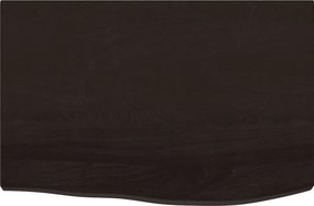 vidaXL Ράφι Τοίχου Σκούρο Καφέ 60x40x(2-4) εκ. Επεξ. Μασίφ Ξύλο Δρυός