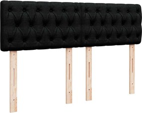 vidaXL Κρεβάτι Boxspring με Στρώμα Μαύρο 160x200 εκ. Υφασμάτινο